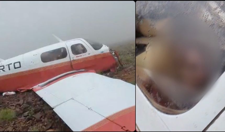 Kaçkar Dağları'na düşen uçağın enkazı böyle görüntülendi