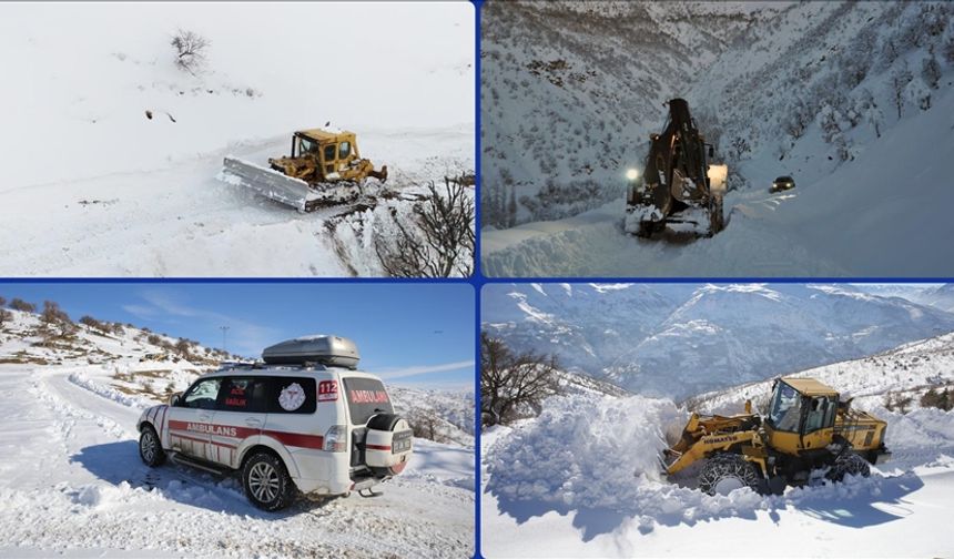 Çığ Tehlikesine Rağmen Bitlis'te Ekipler, Karla Kapalı Köy Yollarını Açarak Ulaşımı Sağlıyor!